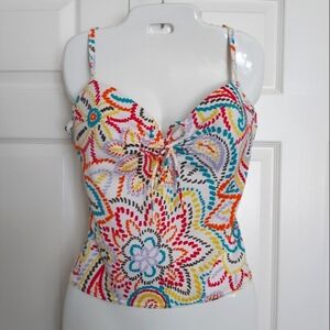 Victoria's Secret Tankini Top Padded Swimsuit Size 36 D